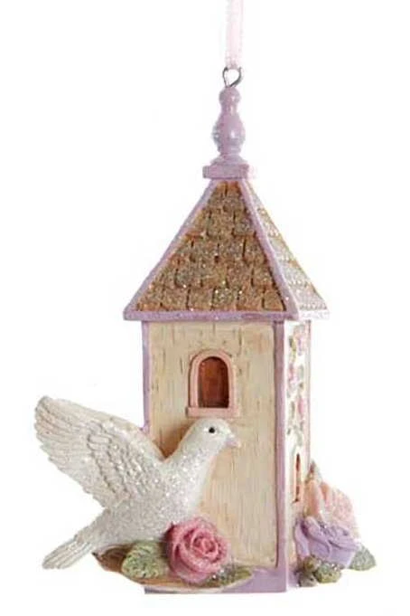 Kurt Adler Flower Birdhouse With Dove Ornament - Tower 1 Kurt Adler Flower Birdhouse With Dove Ornament - Tower
