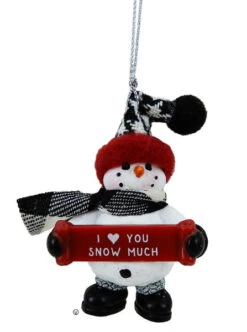 Cozy Snowman Ornament - I ♥ You
