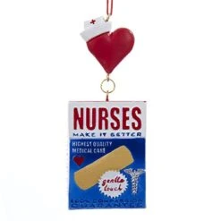 Kurt Adler Bandage Box Nurses Hanging Christmas Ornament