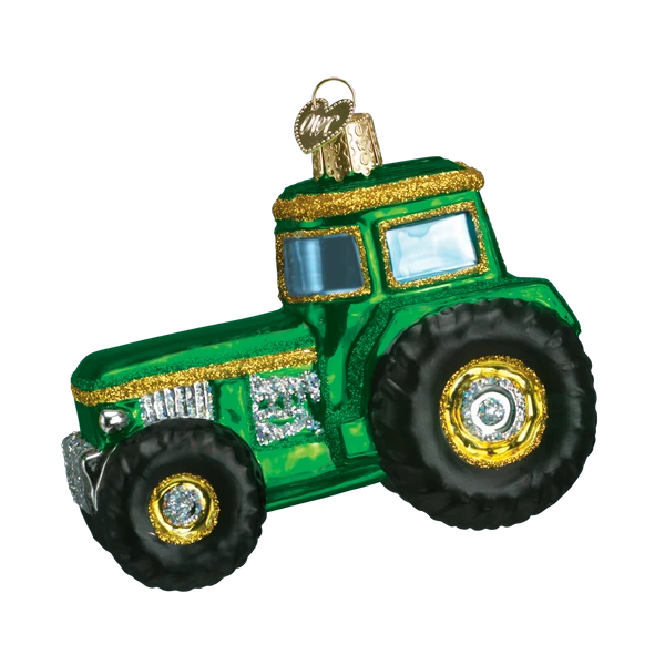 Green Tractor Glass Ornament 2 Green Tractor Glass Ornament - Image 2