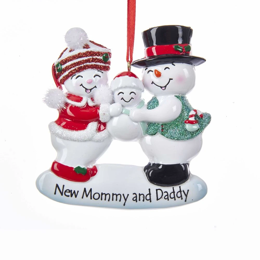 Kurt Adler New Mommy And Daddy Snow Family Ornament 2 Kurt Adler New Mommy And Daddy Snow Family Ornament - Image 2
