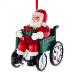 Kurt Adler Santa In A Wheelchair Ornament