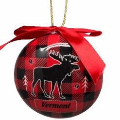 Moose Plaid 3" Ball Ornament