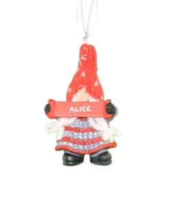 Personalized Gnome Ornament (Letters A-I) - Alice