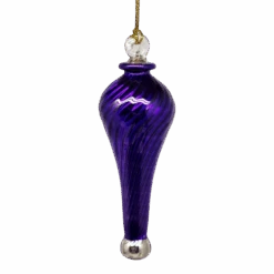Shiny And Cute Egyptian Glass - Stretched Teardrop - Purple