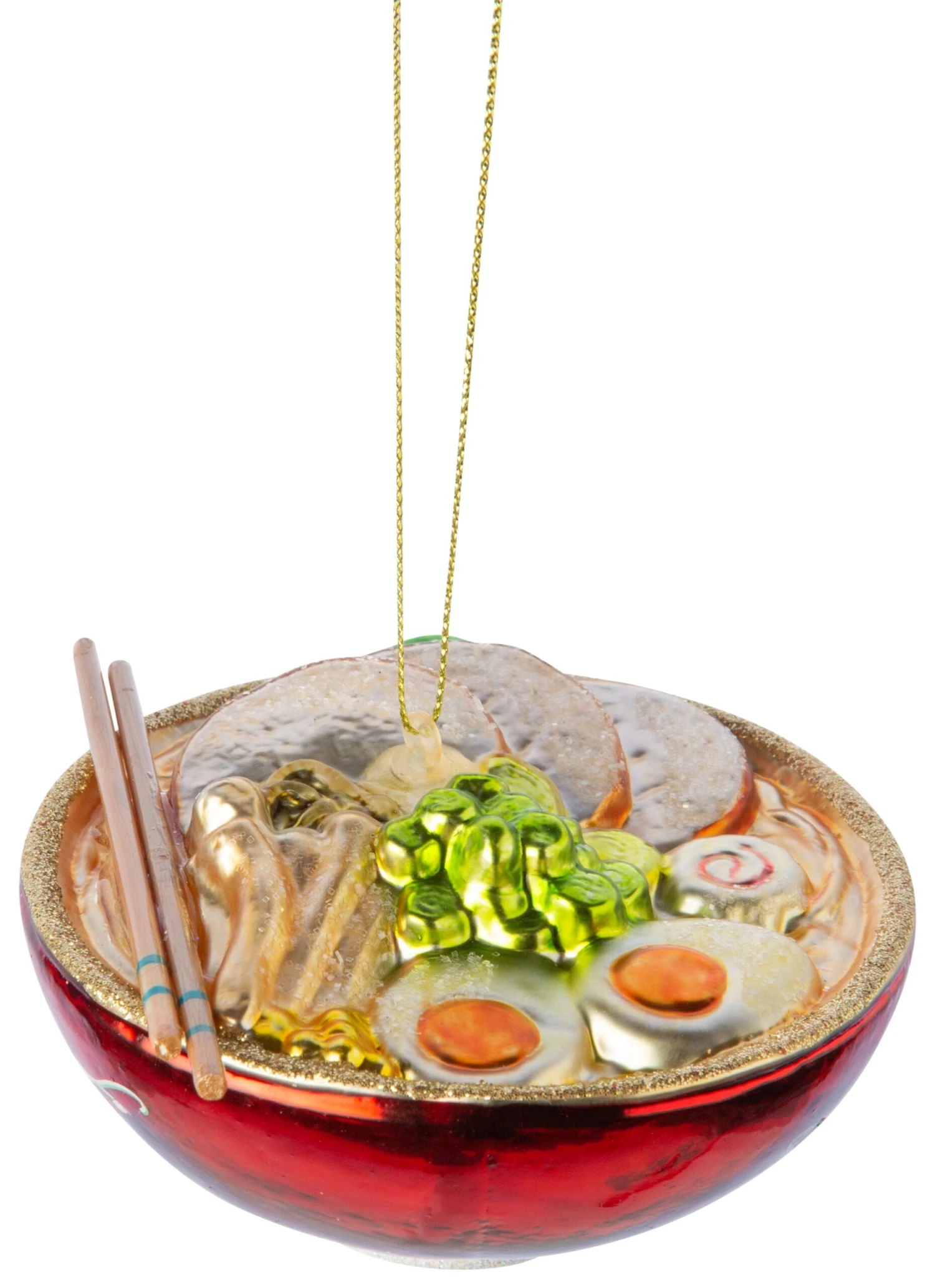 Blown Glass Noodle Bowl Ornament 1 Blown Glass Noodle Bowl Ornament