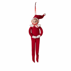 Red Felt Retro Elf Ornament - 12 Inch