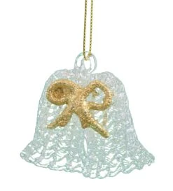 Kurt Adler Spunglass Ornament - Gold Wedding Bells