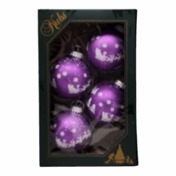 Krebs Value Glass Ornament 4 Pack - Santa On Lilac