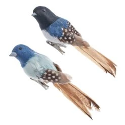 Kurt Adler Feather Flocked Chickadee Clip-On Ornament -