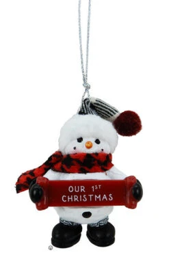 Cozy Snowman Ornament - Our 1st Christmas