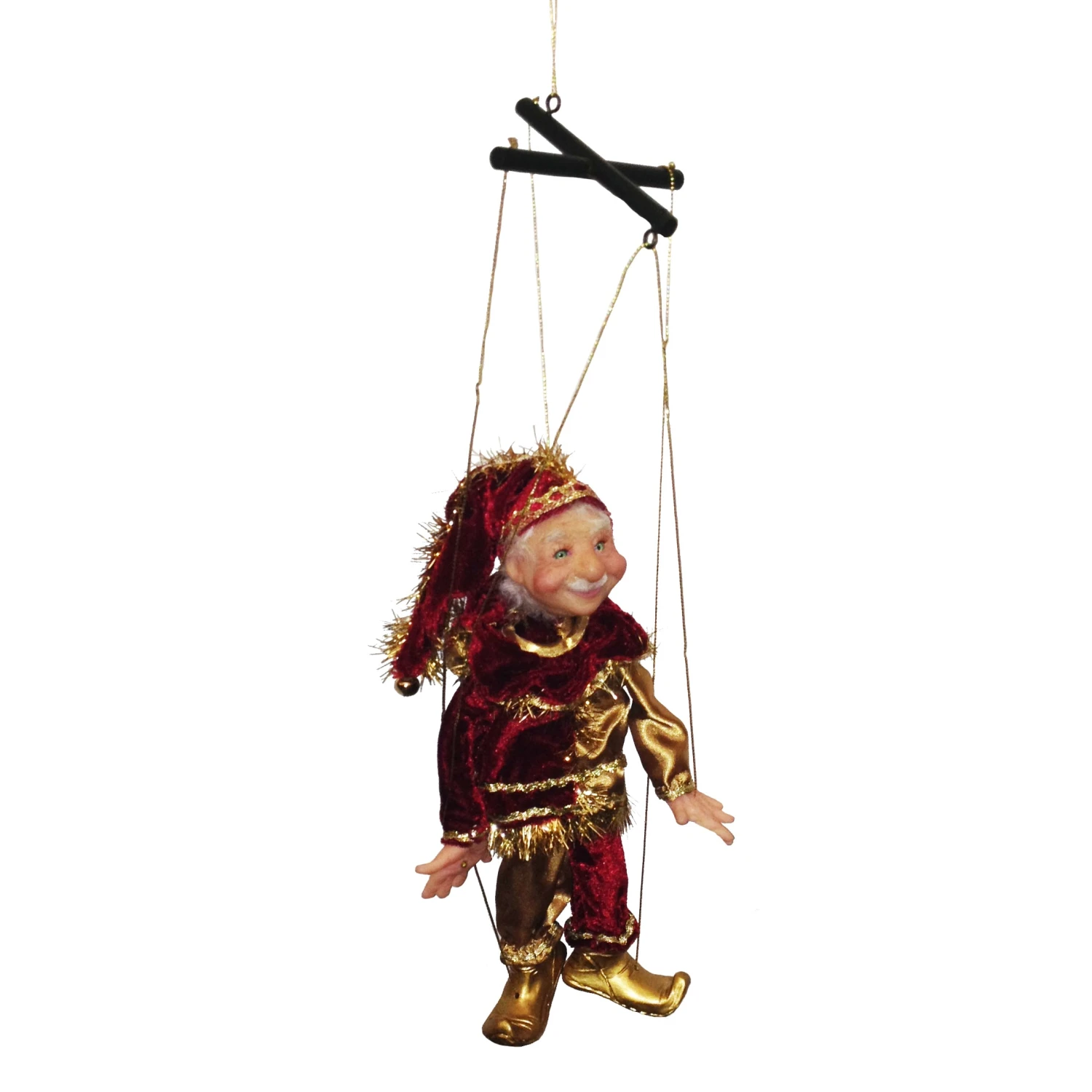 Kurt Adler Jacqueline Kent Mini Marionette Ornament - Red And Gold 1 Kurt Adler Jacqueline Kent Mini Marionette Ornament - Red And Gold