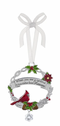 Christmas Cardinal Ornament - When You See A Cardinal It Is A Visitor From Heaven