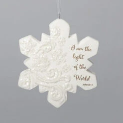 Roman Snowflake Ornament - I Am The Light Of The World