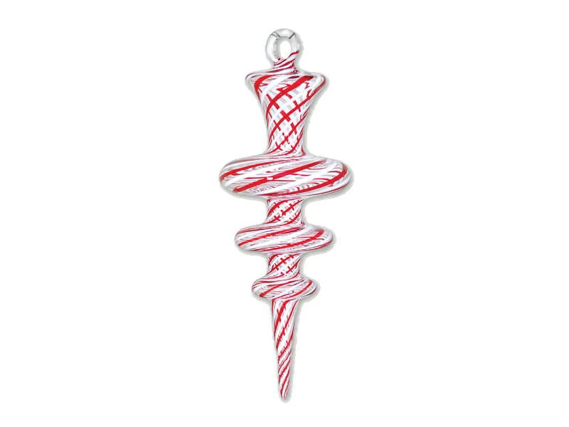 Peppermint Swirl - 3 Torus - Egyptian Glass Ornament 1 Peppermint Swirl - 3 Torus - Egyptian Glass Ornament