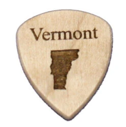 Vermont Wooden Guitar Pick With State