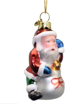 Kurt Adler 3 Inch Boxed Glass Ornament - Santa With Bag Of Toys