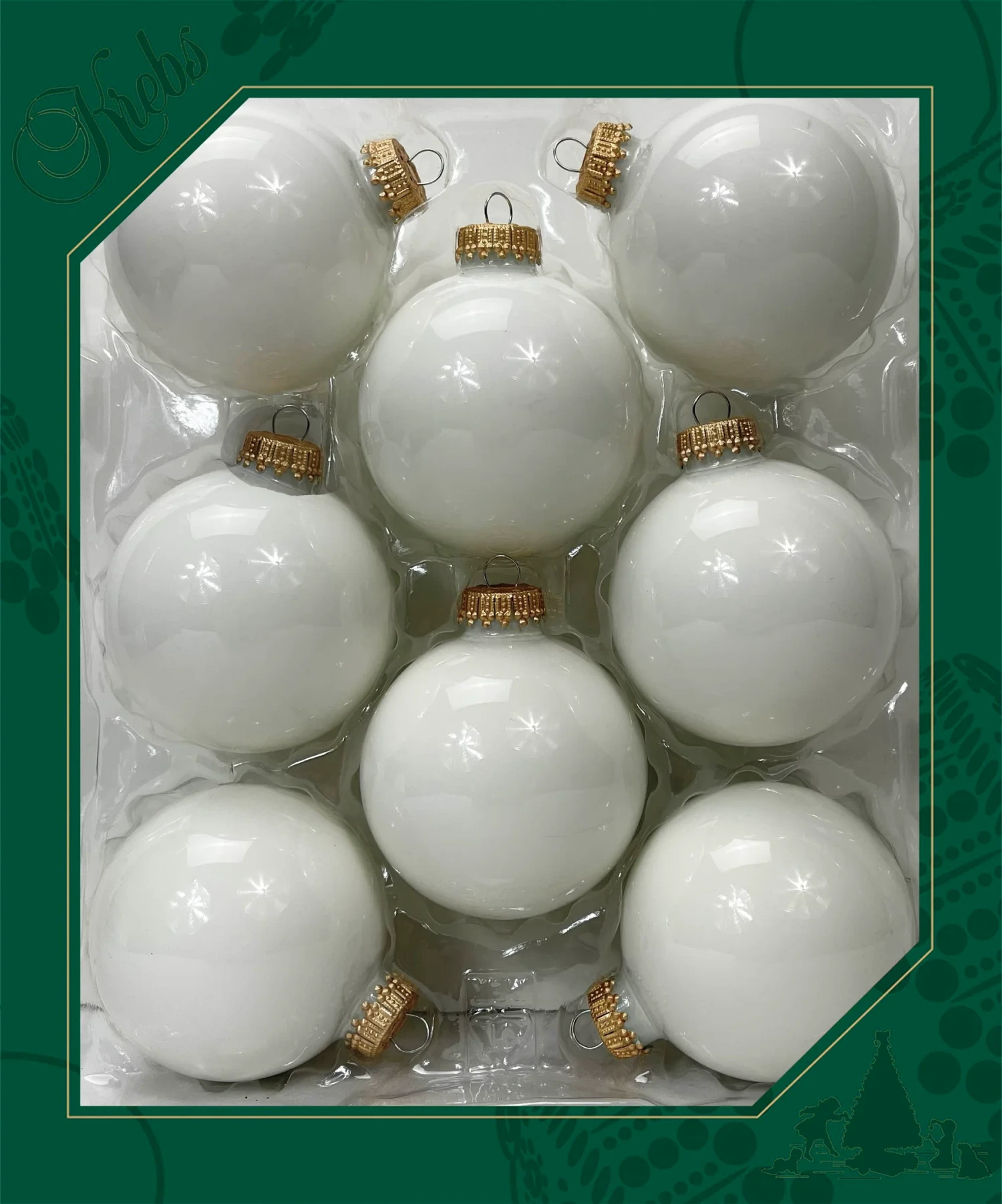 Porcelain White 2 5/8" (67mm) Glass Ball - 8 Piece Set 1 Porcelain White 2 5/8" (67mm) Glass Ball - 8 Piece Set