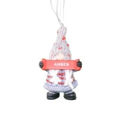 Personalized Gnome Ornament (Letters A-I) - Amber