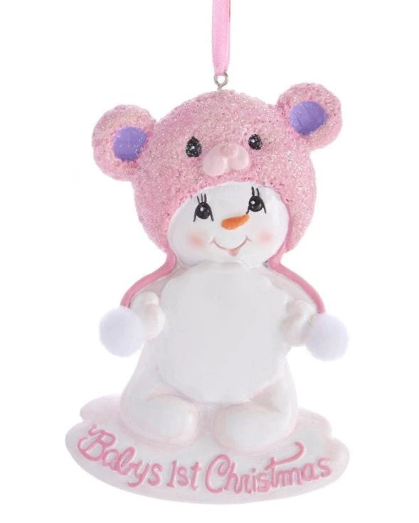 Kurt Adler Baby's 1st Christmas Snow Bear - Pink 1 Kurt Adler Baby's 1st Christmas Snow Bear - Pink