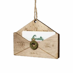 Wooden Letter To Santa Ornament - Natural -Country Christmas Loft Shop thjmj2luie0taoissbjs