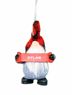 Personalized Gnome Ornament (Letters A-I) - Dylan