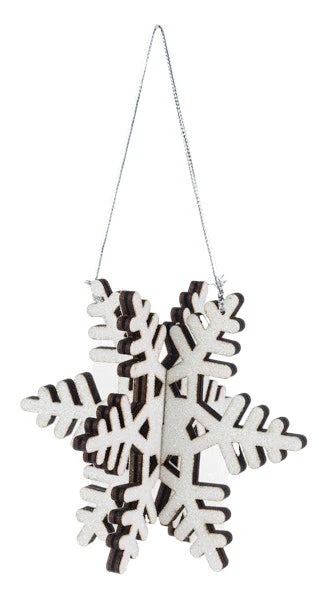 Wooden Snowflake Ornament - 2 Wooden Snowflake Ornament - - Image 2