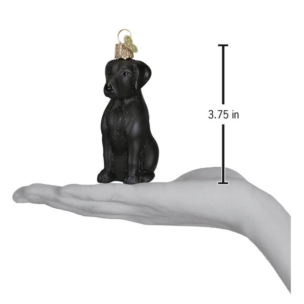 Black Labrador Glass Ornament 4 Black Labrador Glass Ornament - Image 4