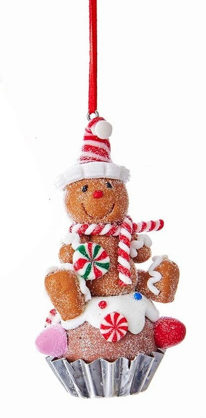 Kurt Adler Gingerbread Cupcake Ornament - Gingerbread Man 3 Kurt Adler Gingerbread Cupcake Ornament - Gingerbread Man - Image 3