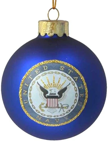 Kurt Adler 80mm U.S. Navy Glass Ball Ornament 1 Kurt Adler 80mm U.S. Navy Glass Ball Ornament