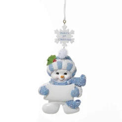 Kurt Adler Baby's 1st Christmas Snow Baby Boy Ornament