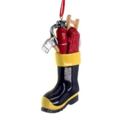 Kurt Adler Firefighter Boot With Tools Ornament -Country Christmas Loft Shop ucf9nrje3qlstl6wabo7