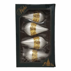 Krebs Value Glass Ornament 4 Pack - Silver & Gold Drops