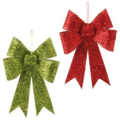 Glittered Bow Ornament - Green -Country Christmas Loft Shop uferoqu7dmkfkt7b5eau