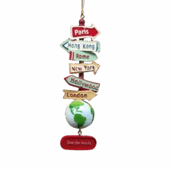 Kurt Adler World With Signs Ornament