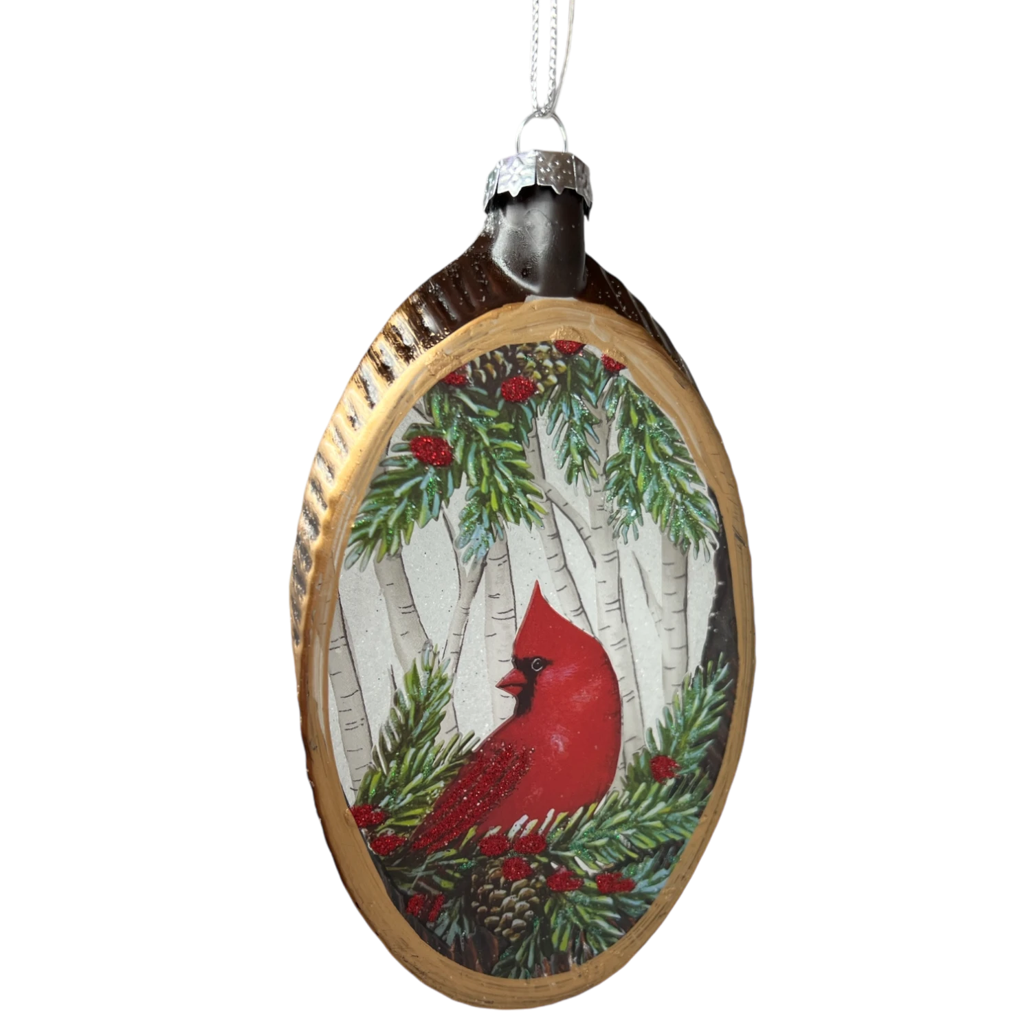 Glass Holiday Bird Design Ornament - Cardinal 1 Glass Holiday Bird Design Ornament - Cardinal