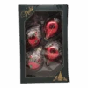 Krebs Value Glass Ornament 4 Pack - Red Sequined Drops