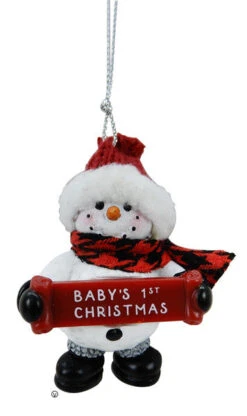 Cozy Snowman Ornament - Baby's First Christmas
