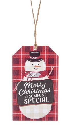 Wooden Plaid Gift Tag Ornament - Merry Christmas To Someone Special