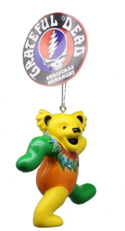 Kurt Adler Grateful Dead Bear Ornament - Yellow