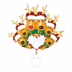 New Reindeer Family Of 6 - Ornament