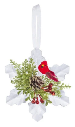 Cardinal Snowflake Ornament - Style 2