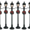 Lemax Village Gas Lantern Street Lamp - Set Of 6