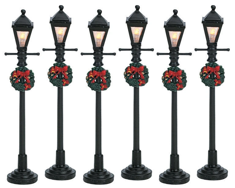 Lemax Village Gas Lantern Street Lamp - Set Of 6 1 Lemax Village Gas Lantern Street Lamp - Set Of 6