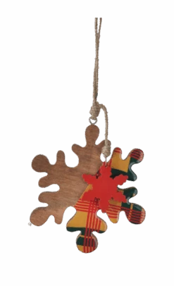 Large Wood Plaid Snowflake Ornament - -Country Christmas Loft Shop villlxj6xwrunj28h4sg