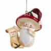 Merry Little Mushroom Santa Ornament - Checking His List