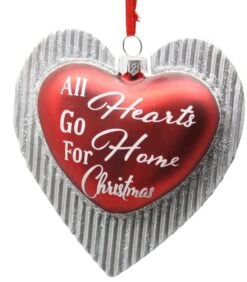 Kurt Adler Glass Glitter Heart With Sayings Ornament - Home