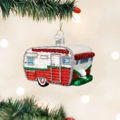 Travel Trailer Glass Ornament -Country Christmas Loft Shop vofxdqmlstp00vbtmica
