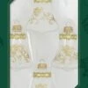 Clear And Frosted Gold Glitterlace And Braid Bell Ornaments - 4 Piece Set