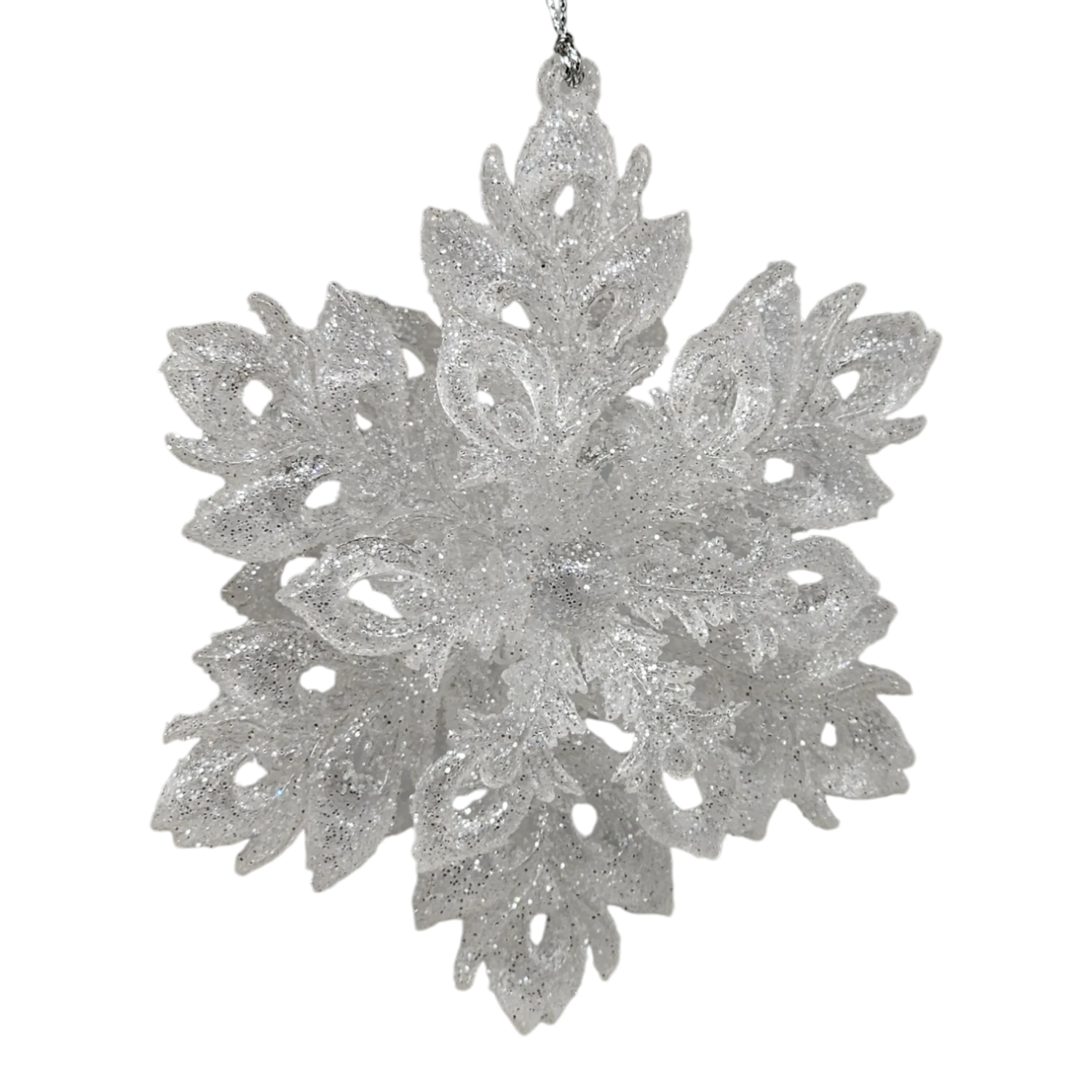 Frosted White Snowflake Ornament - 5 Inch 1 Frosted White Snowflake Ornament - 5 Inch